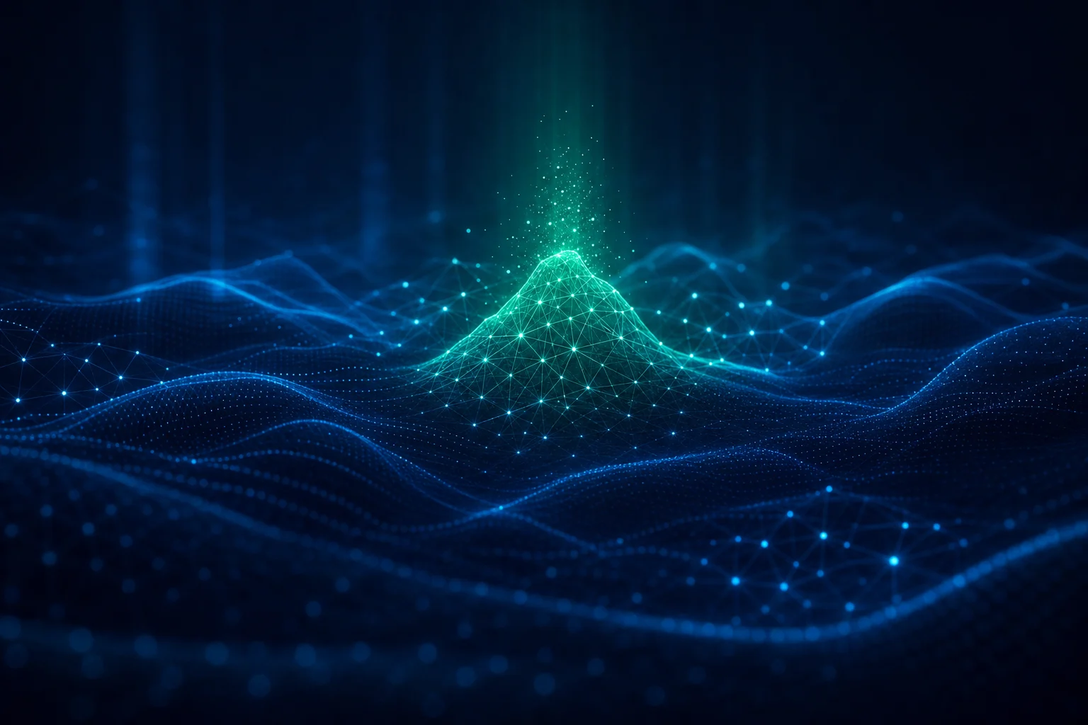 Waveforms and clustered data points with one cluster highlighted, suggesting an early-warning signal found in noise.